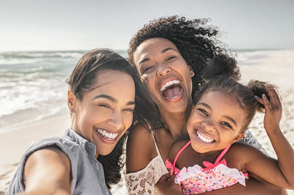 A family enjoys together