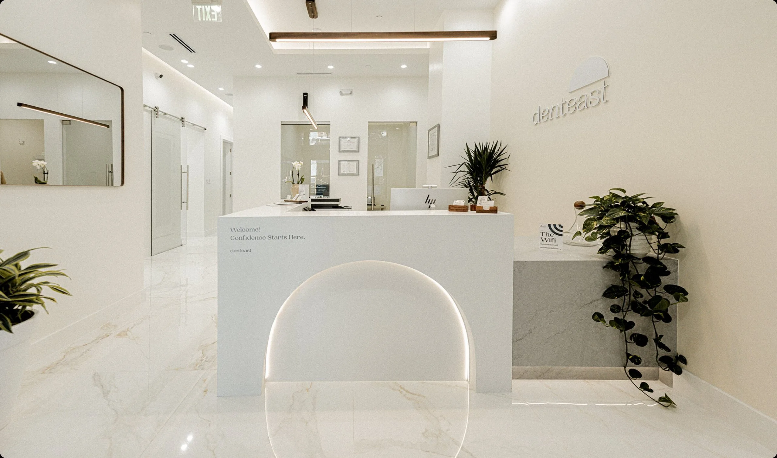 Reception at Denteast dental office in Fort Lauderdale